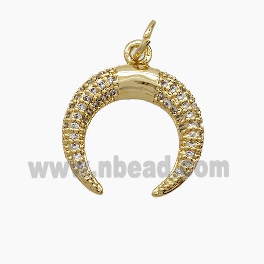 Copper Pendant Pave Zircon, Gold Plated
