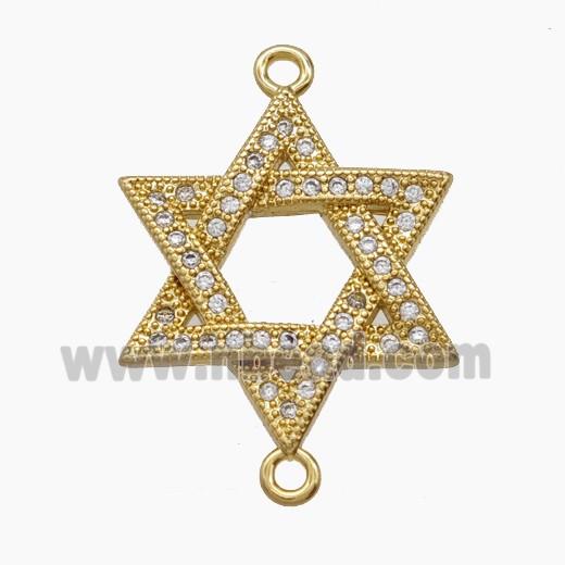 Copper Pendant Pave Zircon, Gold Plated