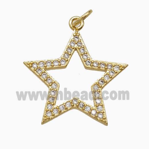 Copper Pendant Pave Zircon, Gold Plated