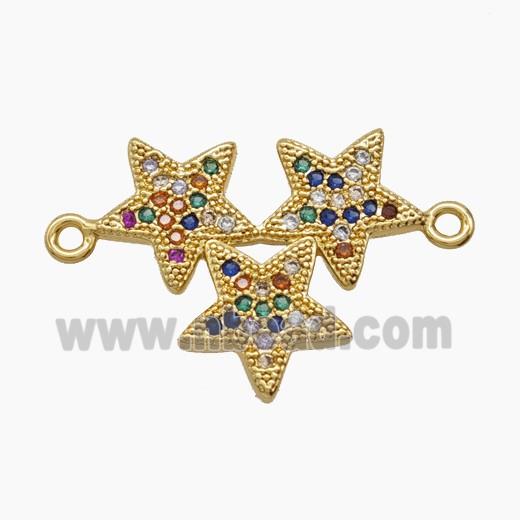 Copper Pendant Pave Zircon, Gold Plated
