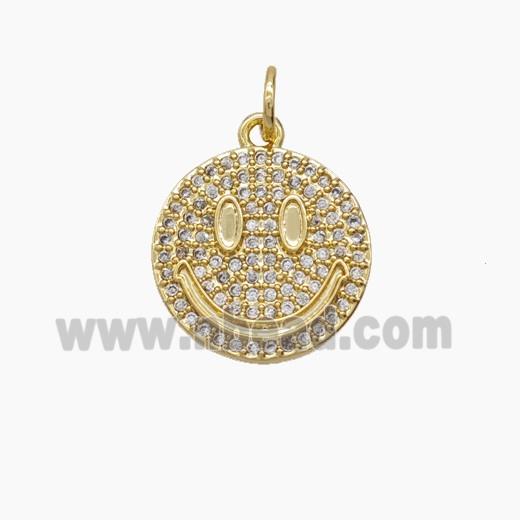 Copper Pendant Pave Zircon, Gold Plated