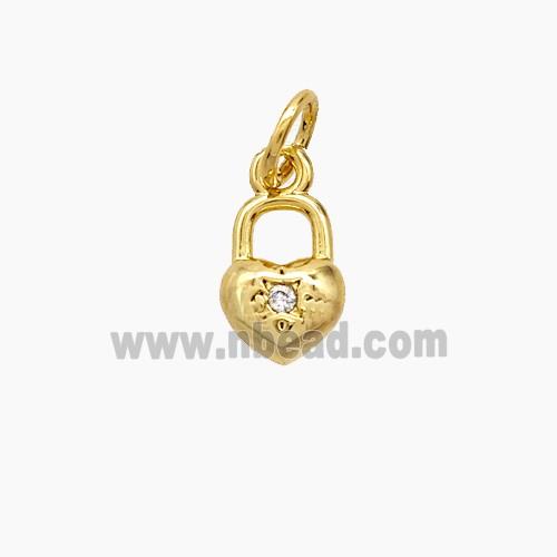 Copper Pendant Pave Zircon, Gold Plated