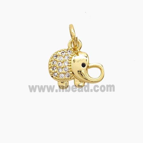 Copper Pendant Pave Zircon, Gold Plated