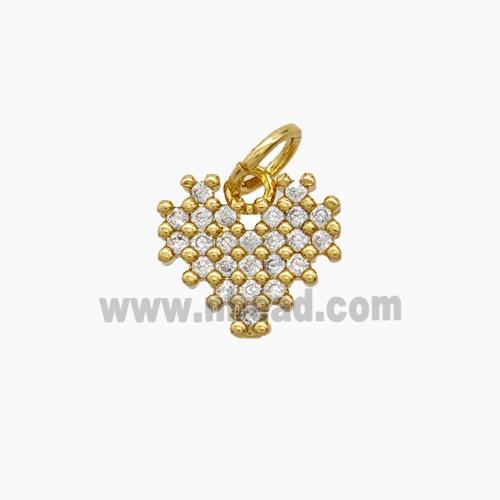 Copper Pendant Pave Zircon, Gold Plated