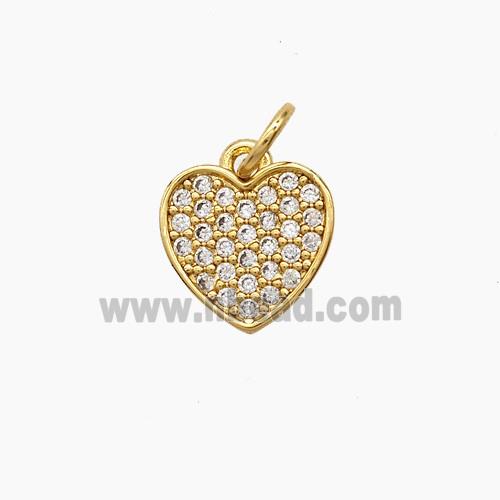 Copper Pendant Pave Zircon, Gold Plated
