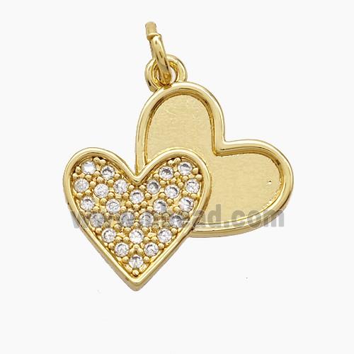 Copper Pendant Pave Zircon, Gold Plated