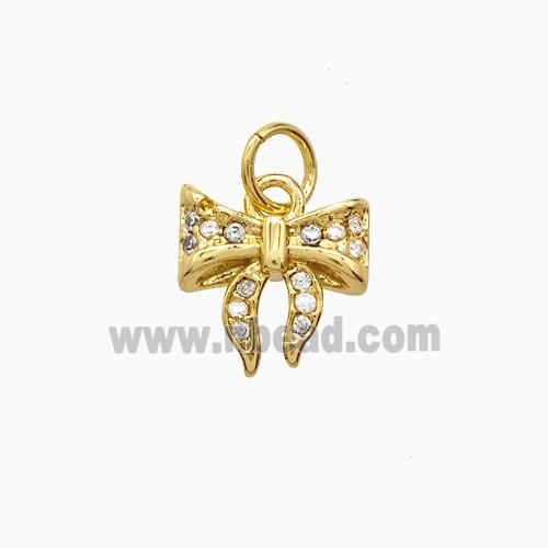 Copper Pendant Pave Zircon, Gold Plated