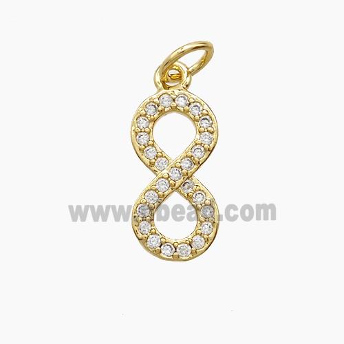 Copper Pendant Pave Zircon, Gold Plated