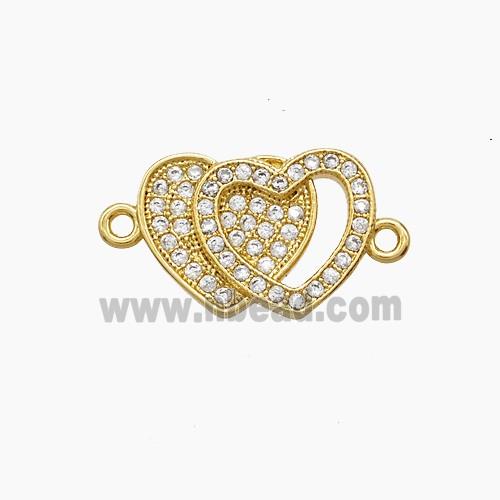 Copper Pendant Pave Zircon, Gold Plated