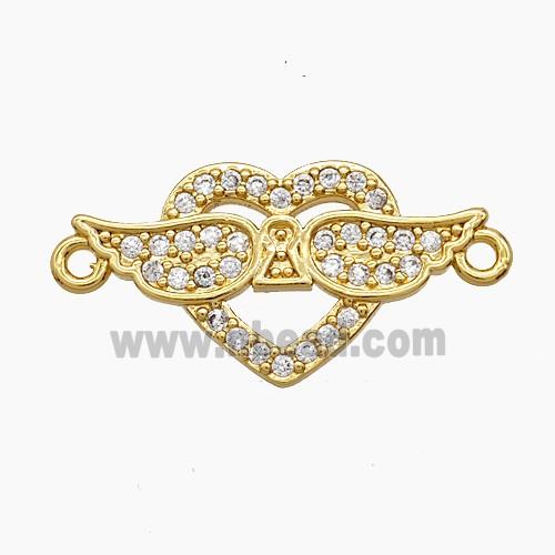 Copper Pendant Pave Zircon, Gold Plated