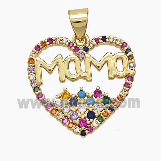 Copper Pendant Pave Zircon, Gold Plated