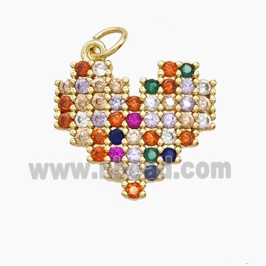 Copper Pendant Pave Zircon, Gold Plated