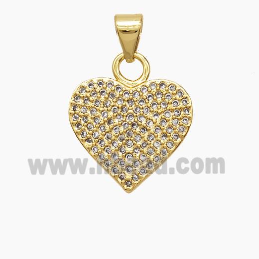 Copper Pendant Pave Zircon, Gold Plated