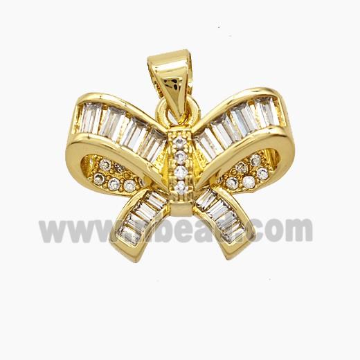 Copper Pendant Pave Zircon, Gold Plated