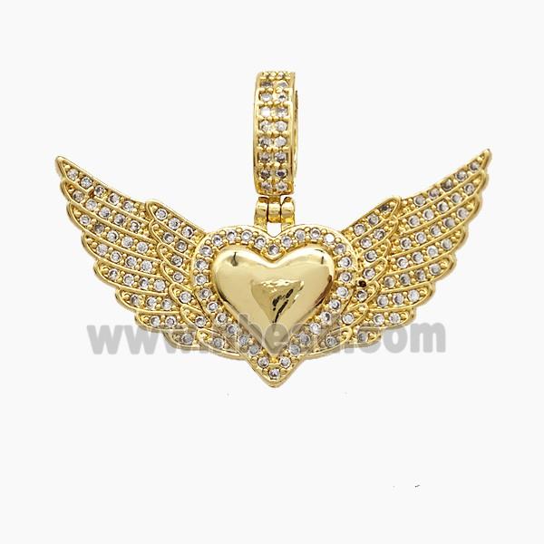 Copper Pendant Pave Zircon, Gold Plated