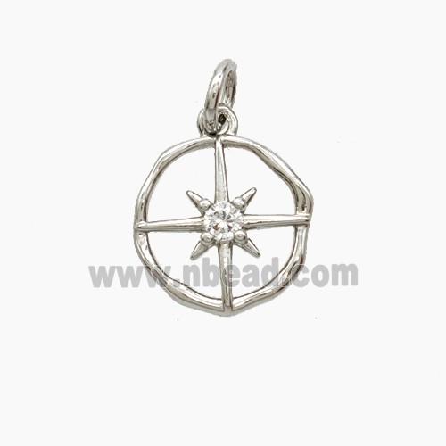 Copper Pendant Pave Zircon, Gold Plated