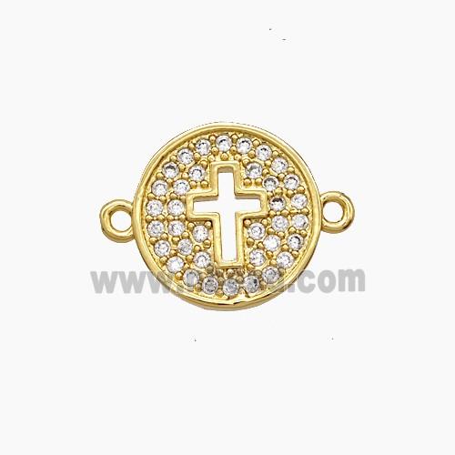 Copper Pendant Pave Zircon, Gold Plated