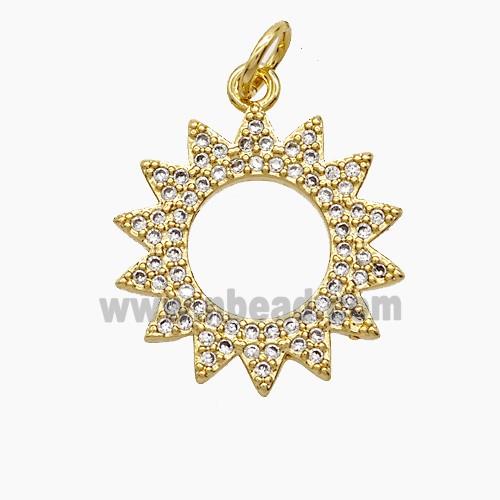 Copper Pendant Pave Zircon, Gold Plated