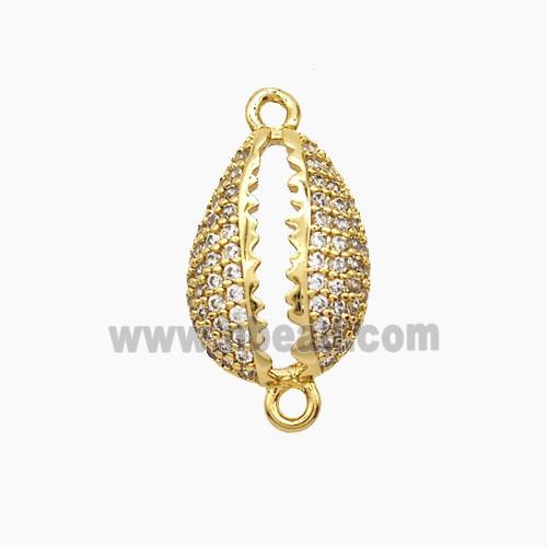 Copper Pendant Pave Zircon, Gold Plated