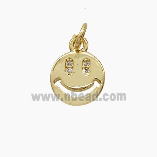 Copper Pendant Pave Zircon, Gold Plated