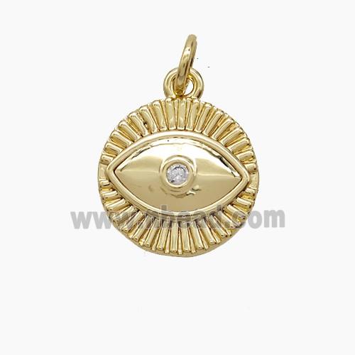 Copper Pendant Pave Zircon, Gold Plated
