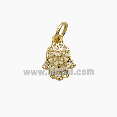 Copper Pendant Pave Zircon, Gold Plated