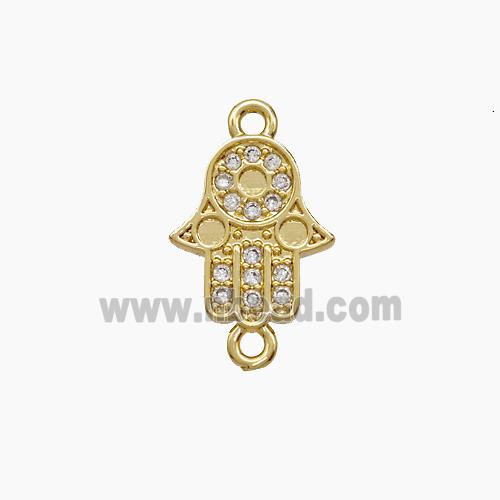 Copper Pendant Pave Zircon, Gold Plated