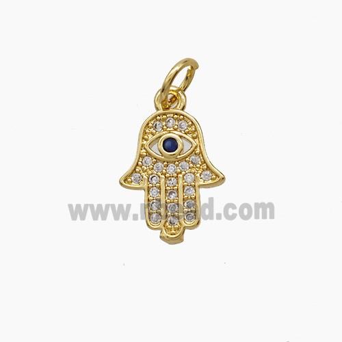 Copper Pendant Pave Zircon, Gold Plated