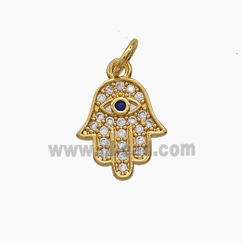 Copper Pendant Pave Zircon, Gold Plated