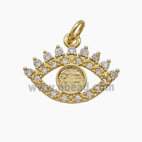 Copper Pendant Pave Zircon, Gold Plated
