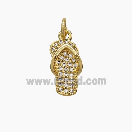 Copper Pendant Pave Zircon, Gold Plated