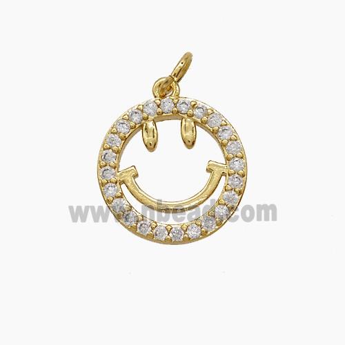 Copper Pendant Pave Zircon, Gold Plated