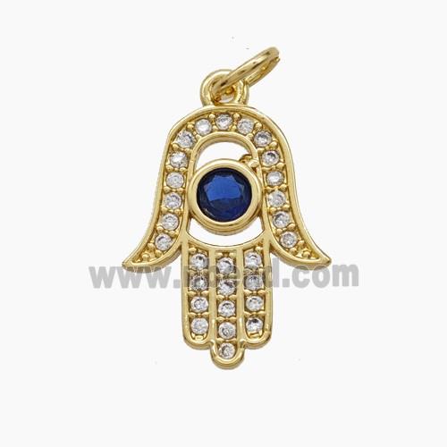 Copper Pendant Pave Zircon, Gold Plated