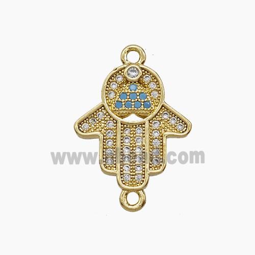Copper Pendant Pave Zircon, Gold Plated