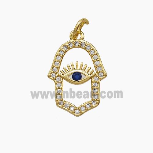 Copper Pendant Pave Zircon, Gold Plated