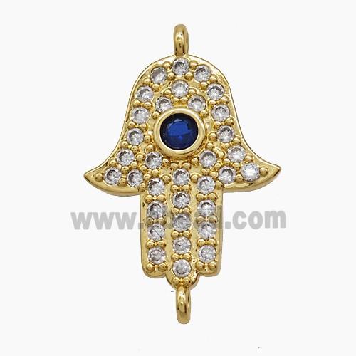 Copper Pendant Pave Zircon, Gold Plated