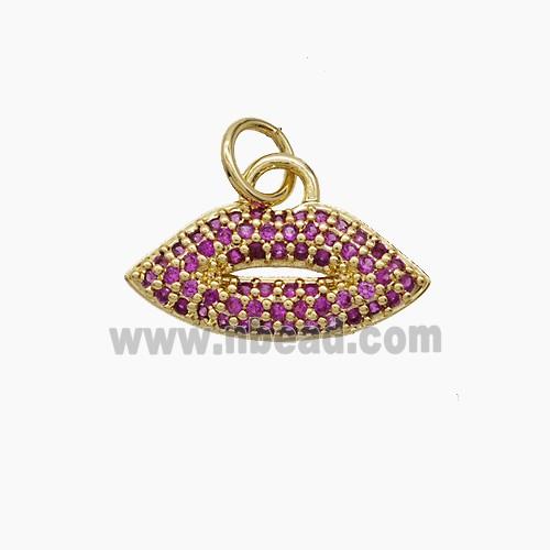 Copper Pendant Pave Zircon, Gold Plated
