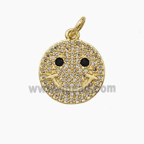 Copper Pendant Pave Zircon, Gold Plated