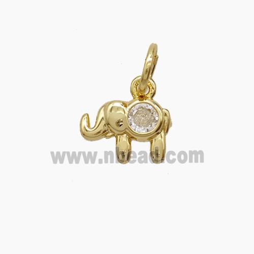 Copper Pendant Pave Zircon, Gold Plated