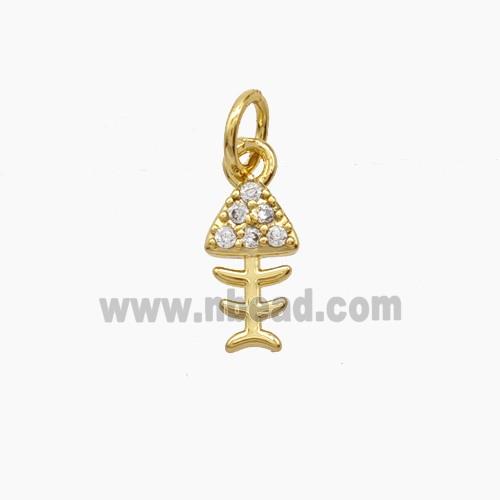 Copper Pendant Pave Zircon, Gold Plated