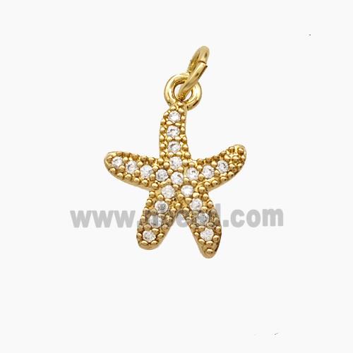 Copper Pendant Pave Zircon, Gold Plated