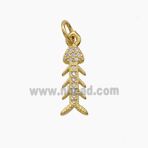 Copper Pendant Pave Zircon, Gold Plated