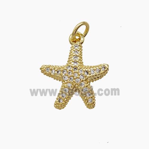 Copper Pendant Pave Zircon, Gold Plated