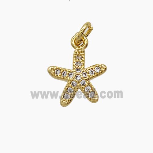 Copper Pendant Pave Zircon, Gold Plated