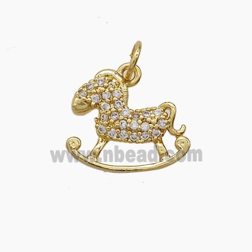 Copper Pendant Pave Zircon, Gold Plated