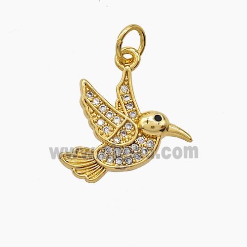 Copper Pendant Pave Zircon, Gold Plated