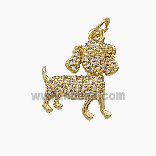 Copper Pendant Pave Zircon, Gold Plated