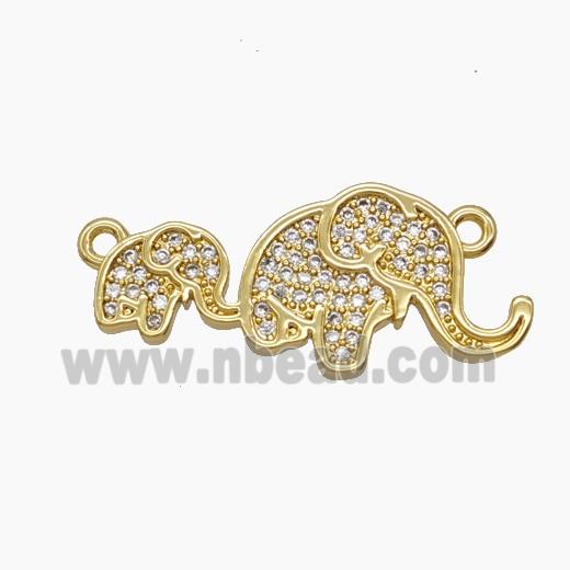 Copper Pendant Pave Zircon, Gold Plated