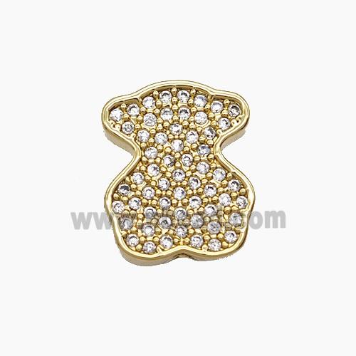 Copper Pendant Pave Zircon, Gold Plated