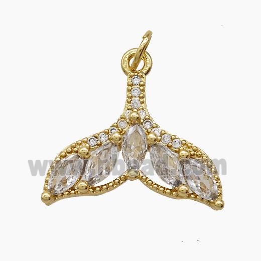 Copper Pendant Pave Zircon, Gold Plated